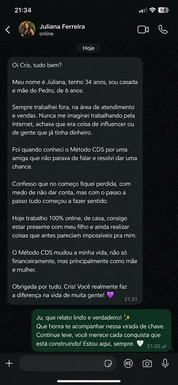 Depoimento de aluna